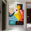 Handmade Oil Painting Canvas Wall Art Decoration Pablo Picasso Style Girl for Home Living Room hallway bedroom luxurious decorative painting