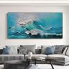 Handpainted Oil Painting CanvasWall Art Decoration Abstract Knife Painting Seascape Blue For Home Decor Living Room hallway bedroom luxurious decorati