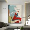 Handmade Oil Painting Canvas Wall Art Decoration Pablo Picasso Style Girl for Home Living Room hallway bedroom luxurious decorative painting