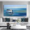 Handmade Oil Painting On Canvas Wall Art Decoration Modern Abstract Boat Landscape Picture  Living Room hallway bedroom luxurious decorative painting