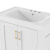 30'' Bathroom Vanity with Seperate Basin Sink, Modern Bathroom Storage Cabinet with Double-sided Storage Shelf, Freestanding Bathroom Vanity Cabinet w