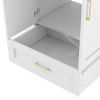 30'' Bathroom Vanity with Seperate Basin Sink, Modern Bathroom Storage Cabinet with Double-sided Storage Shelf, Freestanding Bathroom Vanity Cabinet w