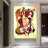 Hand Oil Painting Painted Vertical Abstract Pop Art Modern Rolled Canvas Living Room hallway bedroom luxurious decorative painting