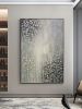 Hand Painted Abstract Oil Painting White Texture On Canvas Abstract Wall Art Picture Living Room Bedroom Wall Decor Unframed