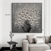 Original hand-painted oil painting gold foil peony porch decoration painting modern light luxury living room background wall restaurant large painting