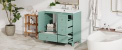 36" Modern Bathroom Vanity with USB Charging, Two Doors and Three Drawers Bathroom Storage Vanity Cabinet, Small Bathroom Vanity cabinet with single s