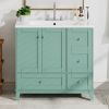 36" Modern Bathroom Vanity with USB Charging, Two Doors and Three Drawers Bathroom Storage Vanity Cabinet, Small Bathroom Vanity cabinet with single s