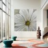 Handmade Best Gray Gold Foil Flower Oil Painting Canvas Acrylic Wall Hand-painted Home Quadros Decoracion For Living Room Gifts