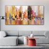 Hand Painted Urban Architecture Landscape Abstract Oil Painting Canvas Nordic Poster Wall Art Picture Living Room Home Decor