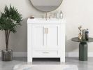 30'' Bathroom Vanity with Seperate Basin Sink, Modern Bathroom Storage Cabinet with Double-sided Storage Shelf, Freestanding Bathroom Vanity Cabinet w